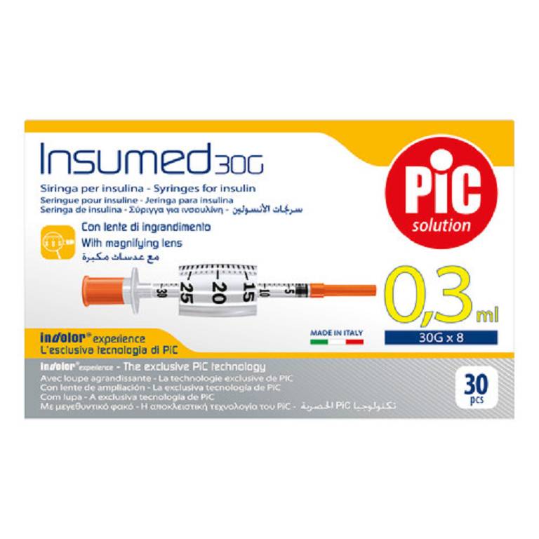 SIRINGA PIC INSULMED 0,3ml 30g 8mm 30pz